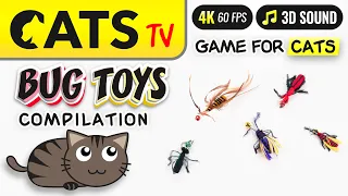 CAT TV - CRAZY bugs toys compilation 🙀🪳 Bell sounds😻📺 [4K]