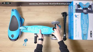 Unboxing - Dětská koloběžka / odrážedlo Micro Mini2go Deluxe Plus Blue