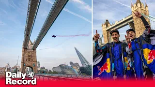 Skydivers achieve Tower Bridge ‘dream’ by completing wingsuit flight through London landmark