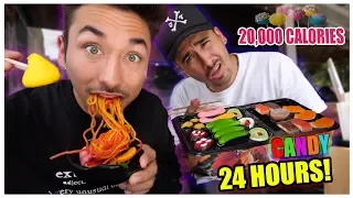 I Only Ate Candy Food For 24 Hours ... (IMPOSSIBLE FOOD CHALLENGE) *20,000 Calories*