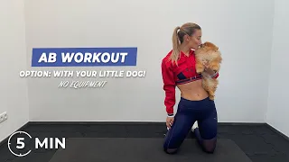 5MIN FUN AB WORKOUT | option: with your little dog | Evelyn