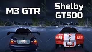 BMW M3 GTR vs Ford Shelby GT500 - Need for Speed Carbon (Drag Race)