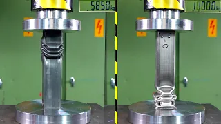 Which Is Stronger, Steel or Stainless Steel? Hydraulic Press Test!