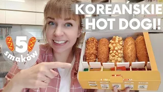 Koreańskie HOT DOGI - jem koreański popularny street food! - SEROWE HOT DOGI - corn dog mukbang