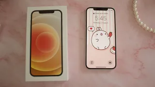 Aesthetic iphone 12 unboxing | Cute accessories and case | Amazon India iphone 12 (128gbs) unboxing