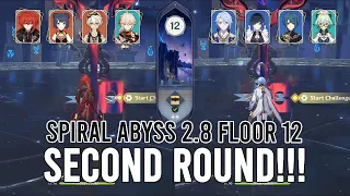 Diluc Mono Pyro and Ayato Mono Hydro - Spiral Abyss 2.8 Floor 12 Second Round | Genshin Impact