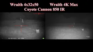 Sightmark Wraith 4K MAX vs Wraith HD 4X with the Coyote Cannon 850IR