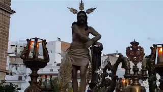 DOMINGO DE RAMOS 2018. CALLE BERMEJO. LA MADRUGA JESUS ATADO COLUMNA ALORA. 2018