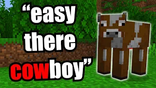 Minecraft, but if I say "cow" I turn into a cow...