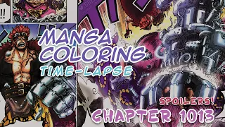 Coloring Time-Lapse: One Piece Manga Chapter 1013 - Kid vs BM *Spoilers* TCB Scans Feature!