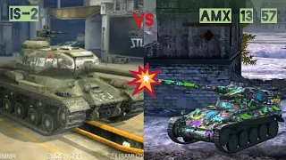 AMX 13 57 spin kills IS-2  (WoT blitz) #shorts