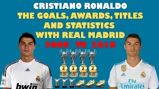 C.RONALDO THE GOALS, AWARDS, TITLES AND STATISTICS  WITH REAL MADRID  2009 to 2018 In English