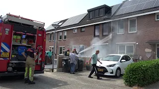 [4K] PRIO1 Aankomst Brandweer Lelystad bij melding WONINGBRAND in de wijk Botter 25-5131 25-5151