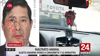 Ventanilla: sujeto amarra perro en su vehículo y lo arrastra