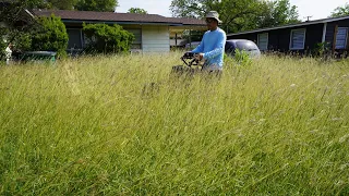 Neighbor was shocked I mowed this Extremely Overgrown Yard for FREE | Oddly Satisfying