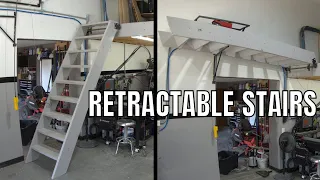 Retractable Garage Loft Stairs Using A Harbor Freight Hoist