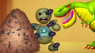 Dinosaurs T-rex vs Fun Animals | The best anti-stress game | Kick The Buddy