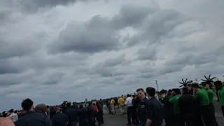 F/A-18C (Hornet) on display during the USS Nimitz (CVN 68) 2020 deployment.