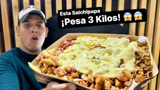 Probando la Nueva SALCHIPAPA de 3 KILOS de Salchimaster en Barranquilla 😱 Tiene hasta mentiras!