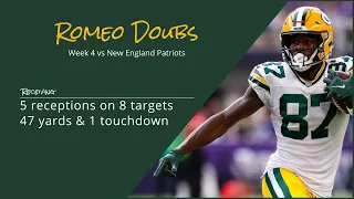 Romeo Doubs WR Green Bay Packers | Every target and catch | 2022 | Week 4 vs New England Patriots