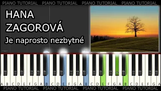 Hana Zagorová - Je naprosto nezbytné (piano tutorial / jak hrát)