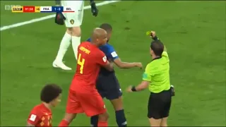 Kylian Mbappé recibe tarjeta amarilla por hacer tiempo (Francia-Belgica)