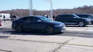 Audi SQ7 4.0TDI vs Audi S6 4.0TFSI 1/4 mile drag race