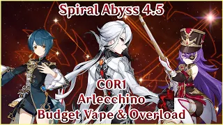 【GI】C0R1 Arlecchino Budget Vape & Chevreuse Overload | Spiral Abyss 4.5 Floor 12 | Full Star Clear