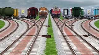 8 REALISTIC TRAIN RUNS AT BUMPY FORKED RAILRAOD TRACKS #trainvideos | Train Simulator 2022