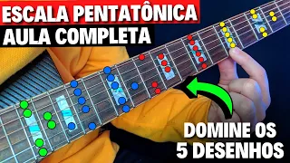 🎸Como fazer ESCALA PENTATÔNICA e solar no violão - AULA COMPLETA - Teoria e prática - 5 desenhos