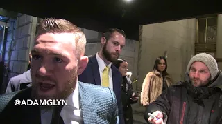 Conor McGregor tells Floyd to come to his game and screams "F THE MAYWEATHERS" ON 1/31/18 in NYC