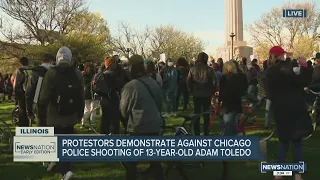 Protestors demonstrate against Chicago police shooting of 13-year-old Adam Toledo