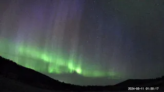 Northern Lights from Worley Idaho, all night -Time Laps May 10, 2024