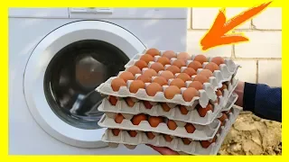 Experiment Washing Machine vs Eggs - What Happened with Eggs?