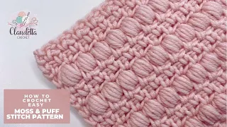 🇺🇸 Crochet Moss & Puff Stitch Pattern