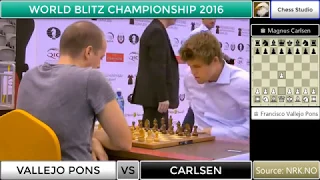 CARLSEN VS VALLEJO PONS | WORLD BLITZ CHAMPIONSHIP 2016