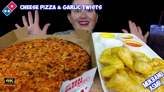 ASMR | DOMINO'S | THIN CRUST CHEESE PIZZA & GARLIC TWISTS | MUKBANG EATING SHOW