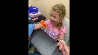 Getting her blood drawn