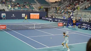 Thiem v. Hurkacz (Court Level View) 60FPS HD Miami Open 2019 R2