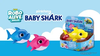 ZURU Robo Alive Junior Baby Shark Water Activated Swim and Sing Bath Toys