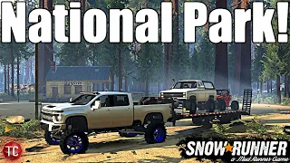 SnowRunner: INCREDIBLE NEW MAP! SEQUOIA NATIONAL PARK!! (CAMPING, CRAWLING, & MUDDING!)