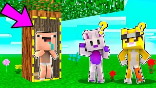 ¡BEBE NOOB SE CONVIERTE EN ARBOL TROLL! 🌳😂 EL ESCONDITE en MINECRAFT