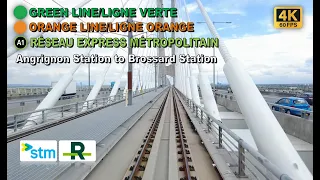 Montreal Metro & REM POV Walk: Angrignon Station to Brossard Station Via Bonaventure Station 【4K】