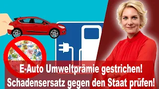 Wegfall der E-Auto Kaufprämie (Umweltbonus) - Schadenersatzansprüche gegen den Staat!