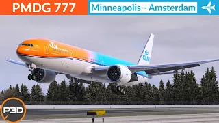 [P3D v5.3] PMDG 777-300ER KLM | Minneapolis to Amsterdam | VATSIM Full flight