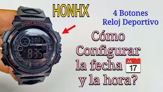 Reloj Deportivo HONHX | Cómo ajustar la hora, el día de la semana y la fecha? ( Español)