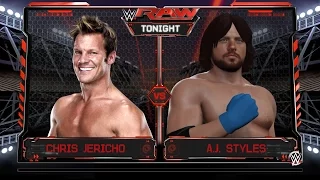 WWE Raw 1/25/16 AJ Styles vs Chris Jericho 2K16 Gameplay Results