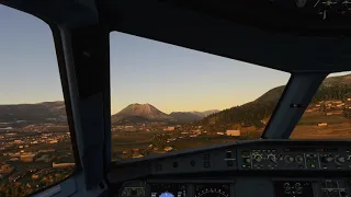Flight Simulator 2020 low level flight through the Alps in the A320