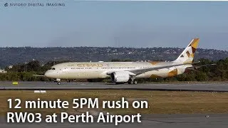 12 minute 5PM rush on Runway 03 at Perth Airport.