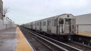 NYC Subway HD 60fps: Budd R32 A Train @ Broad Channel Station (1/11/17)